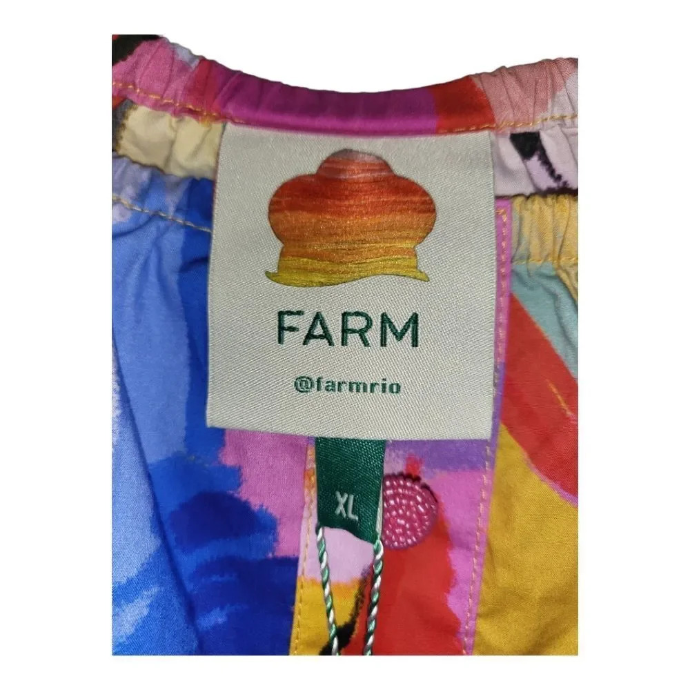 Farm Rio Yellow Multi Floral-Print Off-Shoulder Belted Maxi Dress new with tags - Picture 10 of 10